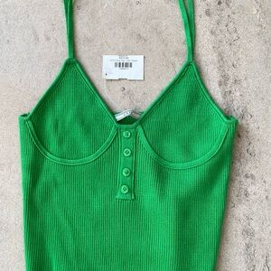 AOTC Vibrant Green Ribbed Camisole